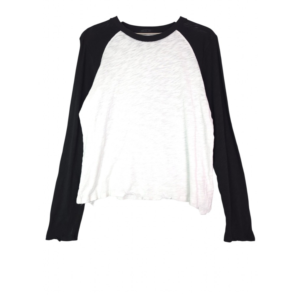 ATM Anthony Thomas Melillo Baseball White Tee Womens L Cotton Slub Raglan